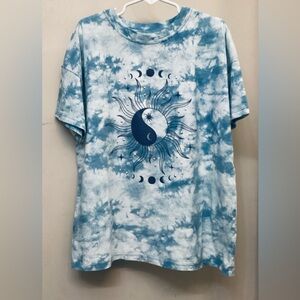 Never Worn Girls SO Celestial Blue Tie-Dye Tee With Sparkling Stars. LG 10/12
